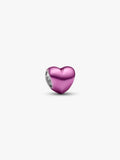 Mini Charm Cuore effetto metallico rosa Argento Sterling 925