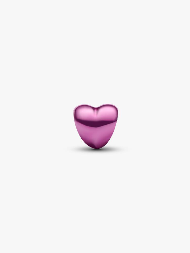 Mini Charm Cuore effetto metallico rosa Argento Sterling 925