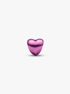Mini Charm Cuore effetto metallico rosa Argento Sterling 925