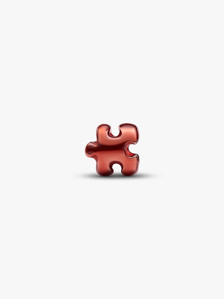 Mini Charm Puzzle effetto metallico arancione Argento Sterling 925