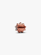Mini Charm Sole effetto metallico arancione Argento Sterling 925