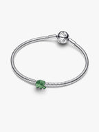 Mini Charm Elefante effetto metallico verde Argento Sterling 925