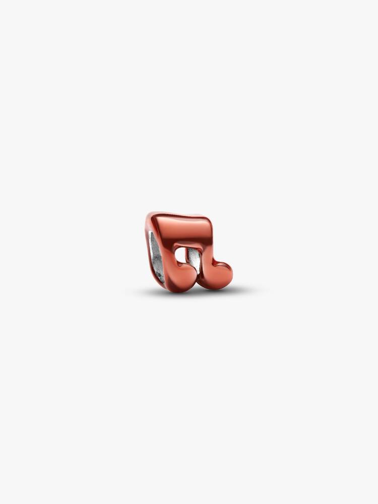 Mini Charm Nota Musicale effetto metallico arancione Argento Sterling 925