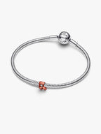 Mini Charm Nota Musicale effetto metallico arancione Argento Sterling 925