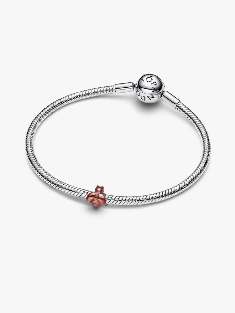 Mini Charm Ape effetto metallico arancione Argento Sterling 925