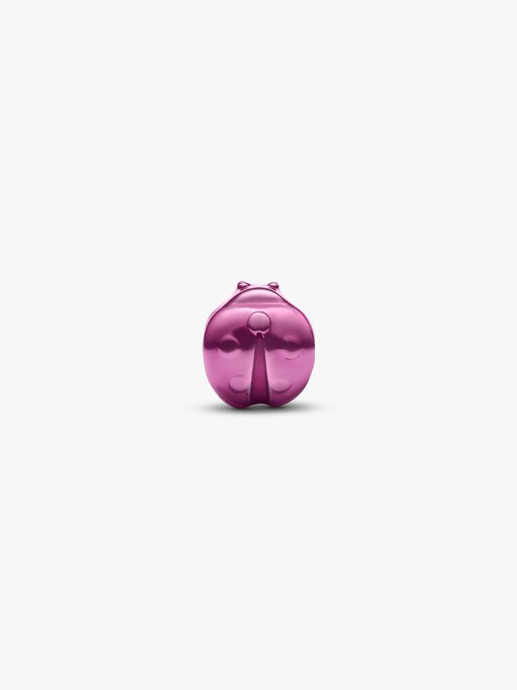 Mini Charm Coccinella effetto metallico rosa Argento Sterling 925