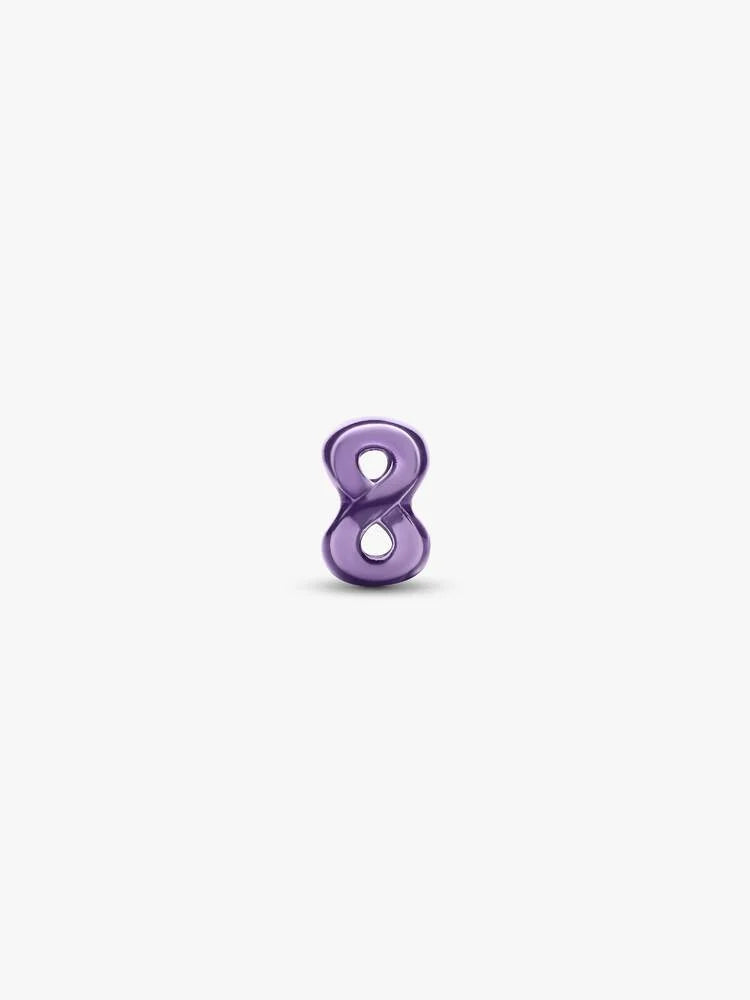 Mini Charm Infinito effetto metallico viola Argento Sterling 925