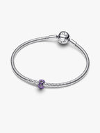 Mini Charm Infinito effetto metallico viola Argento Sterling 925