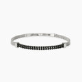 STYLE COLLECTION | STYLE 15  Bracciale uomo in acciaio con catena panther e cristalli neri