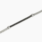 STYLE COLLECTION | STYLE 15  Bracciale uomo in acciaio con catena panther e cristalli neri