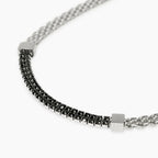 STYLE COLLECTION | STYLE 15  Bracciale uomo in acciaio con catena panther e cristalli neri