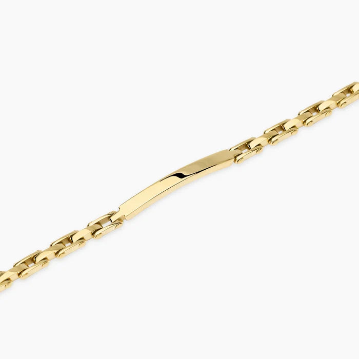 STYLE COLLECTION | STYLE 21  Bracciale uomo in acciaio dorato con piastra centrale