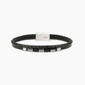 STYLE COLLECTION | STYLE 52  Bracciale uomo in acciaio con PVD nero e lab-leather