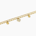 STYLE COLLECTION | STYLE 98  Bracciale in acciaio dorato con cuori e cristalli