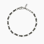 STYLE COLLECTION | STYLE 61  Bracciale uomo in acciaio con elementi lucidi e neri