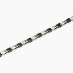 STYLE COLLECTION | STYLE 61  Bracciale uomo in acciaio con elementi lucidi e neri