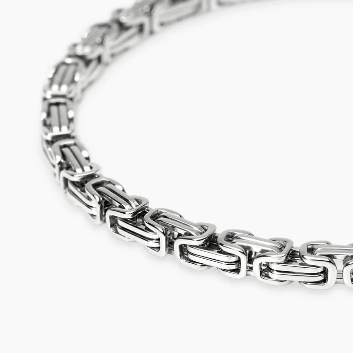 STYLE COLLECTION | STYLE 58  Bracciale uomo in acciaio con catena bizantina