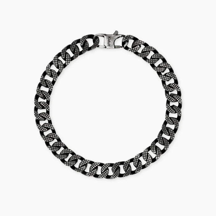 STYLE COLLECTION | STYLE 43  Bracciale uomo con catena groumette in acciaio e PVD nero