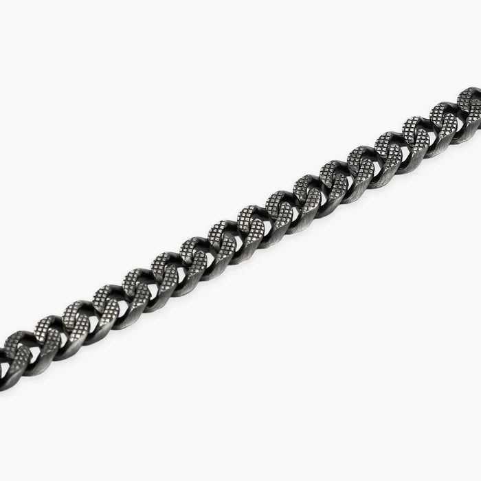 STYLE COLLECTION | STYLE 43  Bracciale uomo con catena groumette in acciaio e PVD nero
