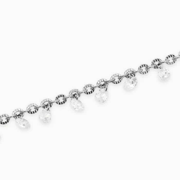 STYLE COLLECTION | STYLE 101  Bracciale in acciaio con catena fancy e glass