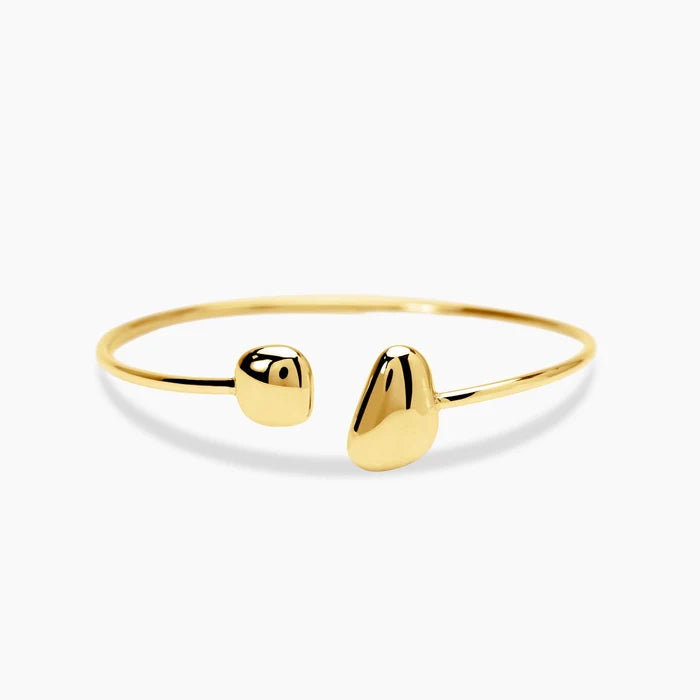 STYLE COLLECTION | STYLE 77  Bracciale bangle aperto in acciaio dorato