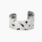 Bracciale Bangle aperto in acciaio martellato