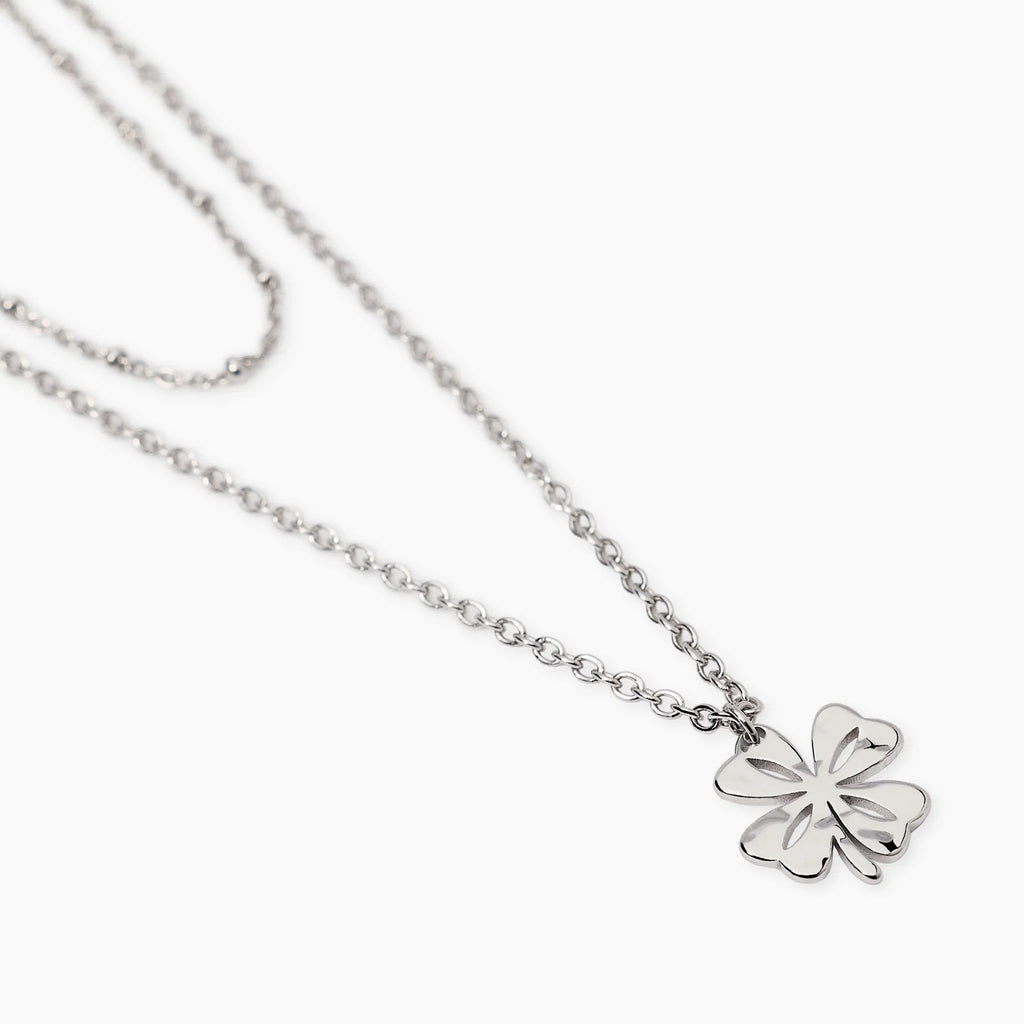 STYLE COLLECTION | STYLE 57  Collana con doppia catena e quadrifoglio