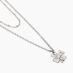 STYLE COLLECTION | STYLE 57  Collana con doppia catena e quadrifoglio