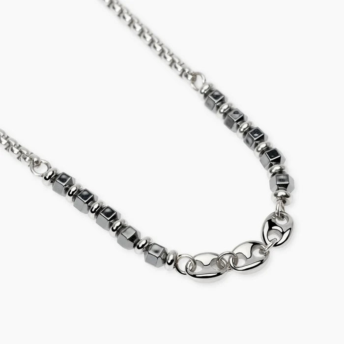 STYLE COLLECTION | STYLE 63  Collana uomo con catene ed ematite