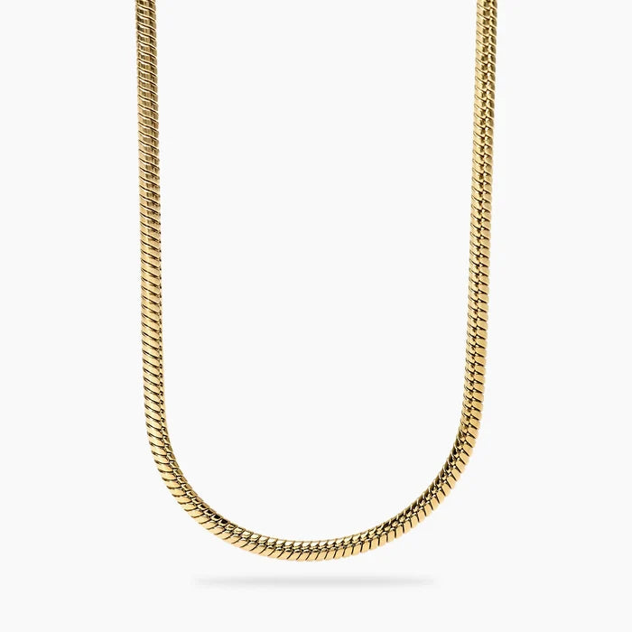 STYLE COLLECTION | STYLE 59  Collana uomo con catena snake in acciaio dorato