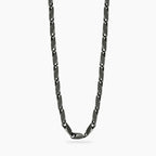 STYLE COLLECTION | STYLE 60  Collana uomo con catena fancy in acciaio satinato e PVD nero