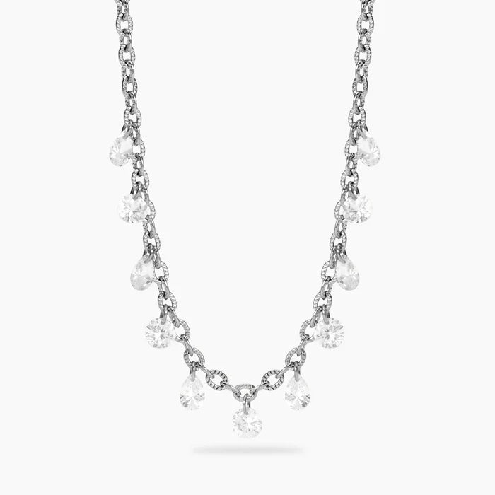 STYLE COLLECTION | STYLE 101  Girocollo in acciaio con catena fancy e pendenti glass