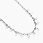 STYLE COLLECTION | STYLE 101  Girocollo in acciaio con catena fancy e pendenti glass