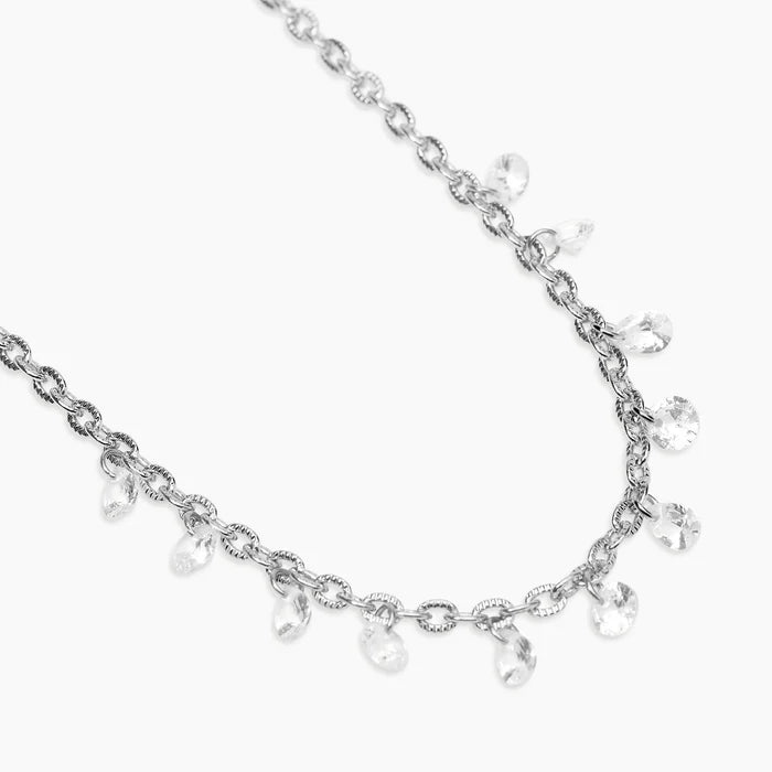 STYLE COLLECTION | STYLE 101  Girocollo in acciaio con catena fancy e pendenti glass
