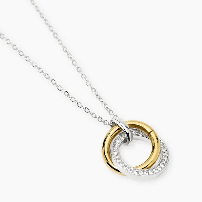 STYLE COLLECTION | STYLE 88  Girocollo in acciaio con pendenti bicolore ad anello