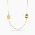 STYLE COLLECTION | STYLE 46  Collana in acciaio dorato con catena rolò ed elementi piatti