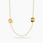 STYLE COLLECTION | STYLE 46  Collana in acciaio dorato con catena rolò ed elementi piatti