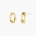 STYLE COLLECTION | STYLE 86  Orecchini in acciaio dorato ritorti con zirconi