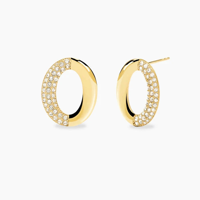 STYLE COLLECTION | STYLE 87  Orecchini in acciaio dorato con cristalli