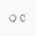 STYLE COLLECTION | STYLE 88  Orecchini a doppio cerchio in acciaio e cristalli