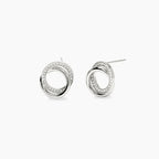 STYLE COLLECTION | STYLE 88  Orecchini a doppio cerchio in acciaio e cristalli
