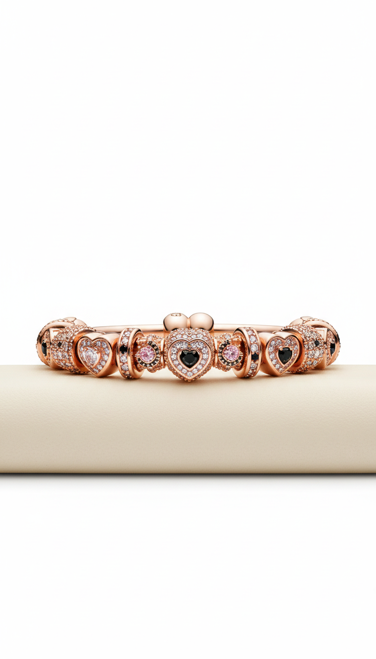 Bracciale charm oro rosa Pandora