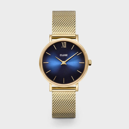 Minuit Mesh Deep Blue, Gold Colour