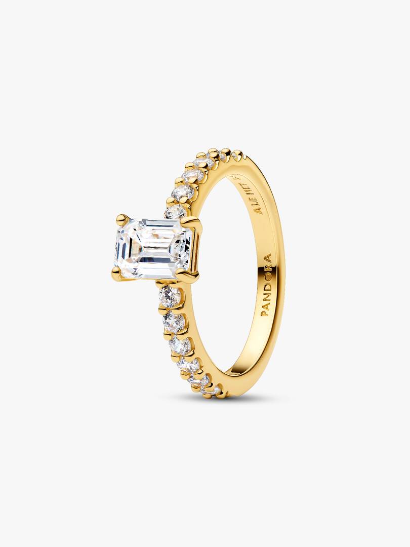 Anello Taglio Baguette Finitura in Oro