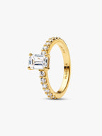 Anello Taglio Baguette Finitura in Oro