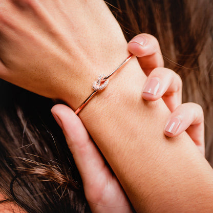 Bracciale Donna Schiava Nodo con Zirconi Bianchi