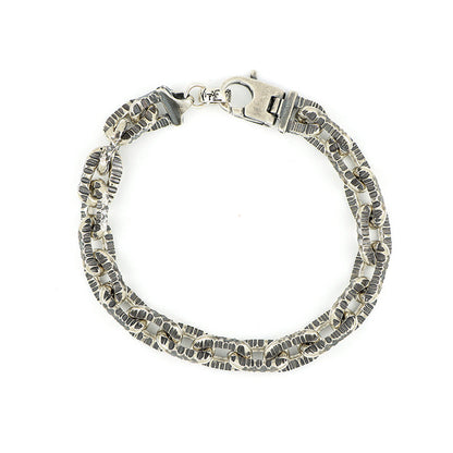 Bracciale in Argento Massiccio Maglia Rigata