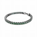 Bracciale Tennis Matrix Taglio Round, Verde, Placcato rutenio