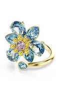 Anello aperto Idyllia Tagli misti Fiore Blu Placcato oro - ANELLI