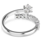 Anello aperto Matrix Taglio Round, Bianco, Placcato rodio